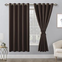 Hiasan Grommet Blackout Curtains For Bedroom 60 X 72 Inches Thermal Insulated Light Blocking Window Drapes For Living Room