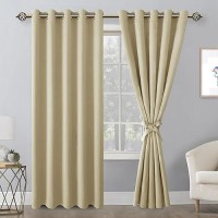 Hiasan Grommet Blackout Curtains For Bedroom 70 X 84 Inches Thermal Insulated Light Blocking Window Drapes For Living Room