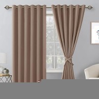 Hiasan Grommet Blackout Curtains For Bedroom 70 X 84 Inches Thermal Insulated Light Blocking Window Drapes For Living Room