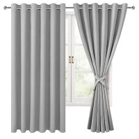 Hiasan Grommet Blackout Curtains For Bedroom 70 X 63 Inches Thermal Insulated Light Blocking Window Drapes For Living Room