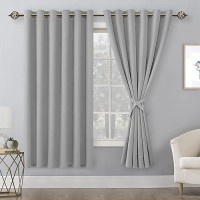 Hiasan Grommet Blackout Curtains For Bedroom 70 X 63 Inches Thermal Insulated Light Blocking Window Drapes For Living Room