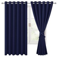 Hiasan Grommet Blackout Curtains For Bedroom 70 X 63 Inches Thermal Insulated Light Blocking Window Drapes For Living Room