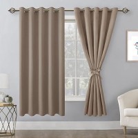 Hiasan Grommet Blackout Curtains For Bedroom 60 X 72 Inches Thermal Insulated Light Blocking Window Drapes For Living Room