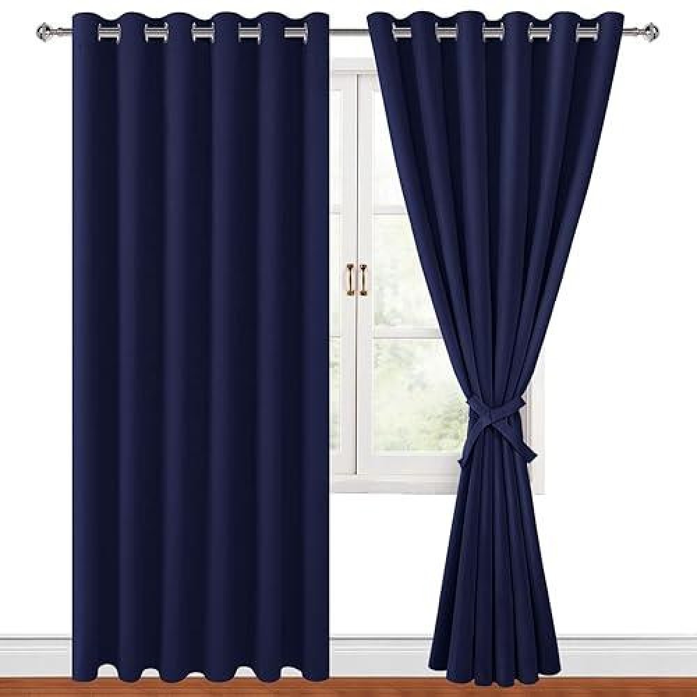 Hiasan Grommet Blackout Curtains For Bedroom 70 X 84 Inches Thermal Insulated Light Blocking Window Drapes For Living Room