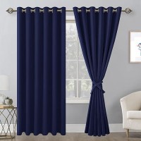 Hiasan Grommet Blackout Curtains For Bedroom 70 X 84 Inches Thermal Insulated Light Blocking Window Drapes For Living Room