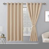 Hiasan Grommet Blackout Curtains For Bedroom 60 X 72 Inches Thermal Insulated Light Blocking Window Drapes For Living Room