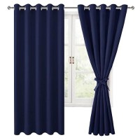 Hiasan Grommet Blackout Curtains For Bedroom 60 X 72 Inches Thermal Insulated Light Blocking Window Drapes For Living Room