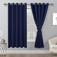 Hiasan Grommet Blackout Curtains For Bedroom 60 X 72 Inches Thermal Insulated Light Blocking Window Drapes For Living Room