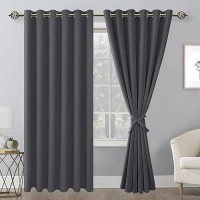 Hiasan Grommet Blackout Curtains For Bedroom 70 X 84 Inches Thermal Insulated Light Blocking Window Drapes For Living Room