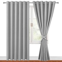 Hiasan Grommet Blackout Curtains For Bedroom 70 X 84 Inches Thermal Insulated Light Blocking Window Drapes For Living Room