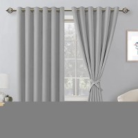 Hiasan Grommet Blackout Curtains For Bedroom 70 X 84 Inches Thermal Insulated Light Blocking Window Drapes For Living Room