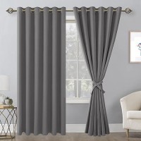 Hiasan Grommet Blackout Curtains For Bedroom 70 X 84 Inches Thermal Insulated Light Blocking Window Drapes For Living Room