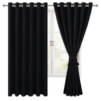 Hiasan Grommet Blackout Curtains For Bedroom 70 X 63 Inches Thermal Insulated Noise Reducing Window Drapes For Living Room