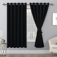 Hiasan Grommet Blackout Curtains For Bedroom 70 X 63 Inches Thermal Insulated Noise Reducing Window Drapes For Living Room