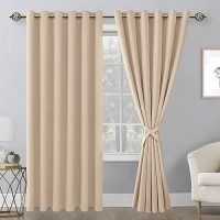 Hiasan Grommet Blackout Curtains For Bedroom 70 X 84 Inches Thermal Insulated Light Blocking Window Drapes For Living Room