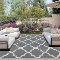 Outdoorlines Outdoor Plastic Area Rugs For Patio 4X6 Ft Reversible Outside Carpet Stain Uv Resistant Rv Mats Straw Rug For