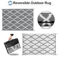 Outdoorlines Outdoor Plastic Area Rugs For Patio 4X6 Ft Reversible Outside Carpet Stain Uv Resistant Rv Mats Straw Rug For