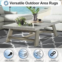 Outdoorlines Outdoor Plastic Area Rugs For Patio 4X6 Ft Reversible Outside Carpet Stain Uv Resistant Rv Mats Straw Rug For