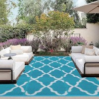 Outdoorlines Outdoor Plastic Area Rugs For Patio 4X6 Ft Reversible Outside Carpet Stain Uv Resistant Rv Mats Straw Rug For