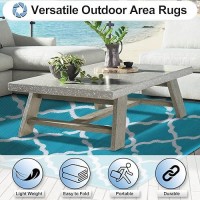 Outdoorlines Outdoor Plastic Area Rugs For Patio 4X6 Ft Reversible Outside Carpet Stain Uv Resistant Rv Mats Straw Rug For