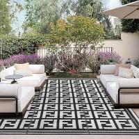 Outdoorlines Outdoor Plastic Area Rugs For Patio 9X12 Ft Reversible Outside Carpet Stain Uv Resistant Rv Mats Straw Rug Fo