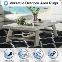 Outdoorlines Outdoor Plastic Area Rugs For Patio 5X8 Ft Reversible Outside Carpet Stain Uv Resistant Rv Mats Straw Rug For