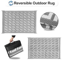 Outdoorlines Outdoor Plastic Area Rugs For Patio 4X6 Ft Reversible Outside Carpet Stain Uv Resistant Rv Mats Straw Rug For