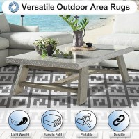 Outdoorlines Outdoor Plastic Area Rugs For Patio 4X6 Ft Reversible Outside Carpet Stain Uv Resistant Rv Mats Straw Rug For