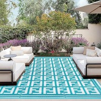 Outdoorlines Outdoor Plastic Area Rugs For Patio 9X12 Ft Reversible Outside Carpet Stain Uv Resistant Rv Mats Straw Rug Fo