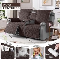 Taococo Loveseat Recliner Cover With Center Console 100 Waterproof Pet Cover For Dual Recliner With Straps Design Split Recli