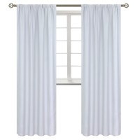 Bgment Rod Pocket Room Darkening Curtains For Bedroom Thermal Insulated Blackout Curtain Drapes For Living Room Greyish White