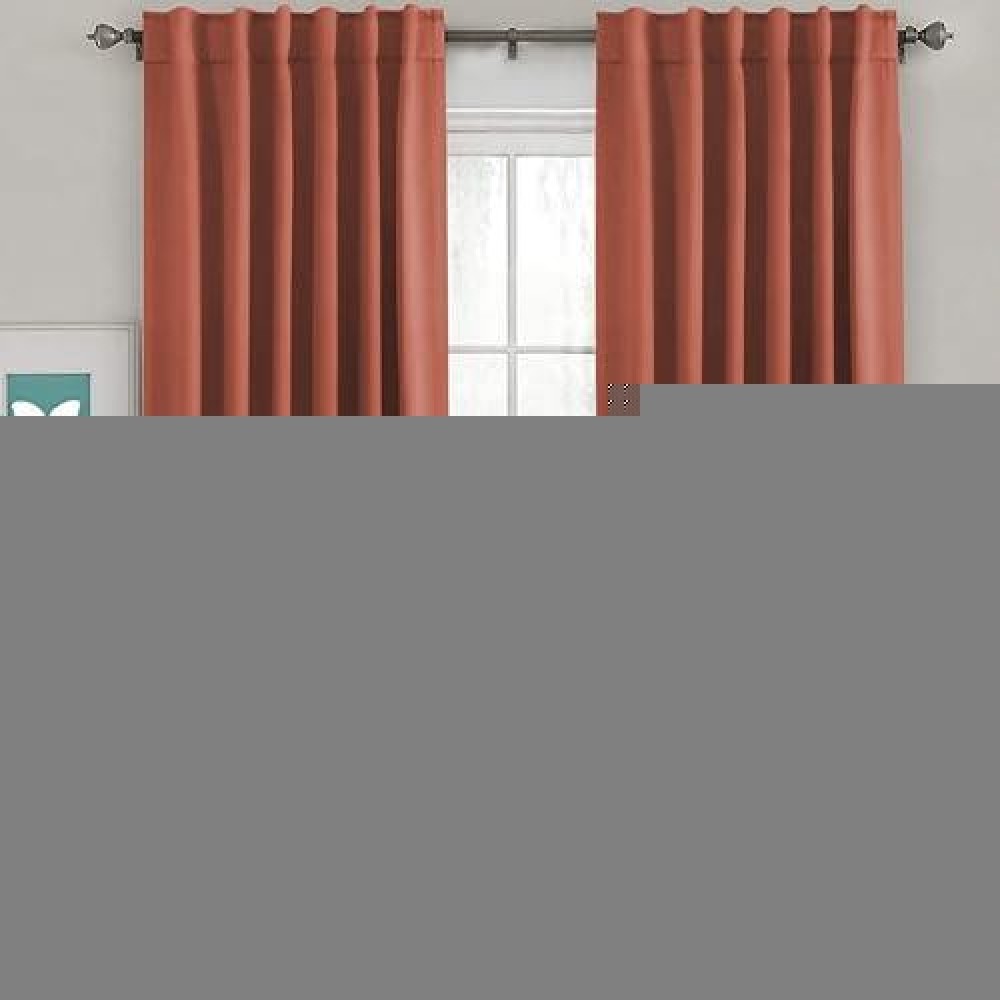 Hversailtex Blackout Curtains Thermal Insulated Window Treatment Panels Room Darkening Blackout Drapes For Living Room Back Tab