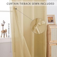 Jiuzhen Gold Sheer Curtains 63 Inch Length Semi Transparent Light Filtering Grommet Window Drapes For Living Roombalcony 60W