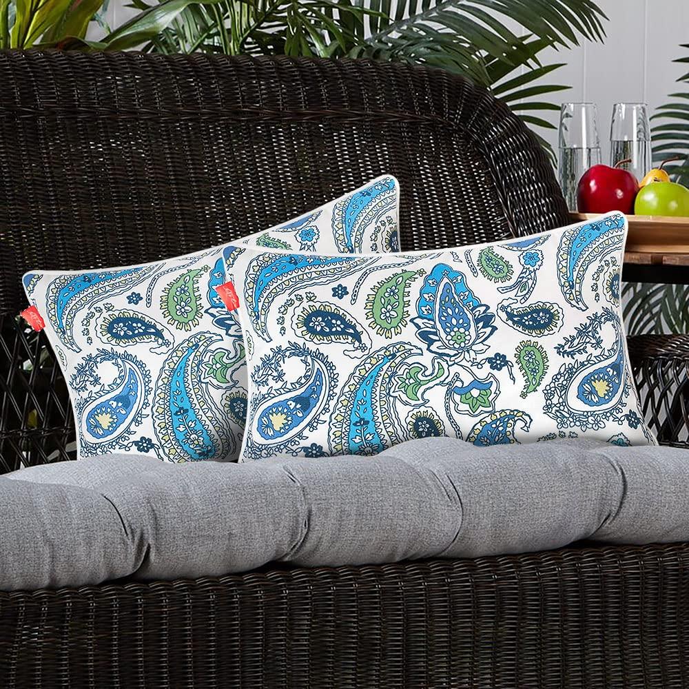 Magpie Fabrics Pack Of 2 Outdoor Lumbar Pillow Case Covers 12