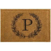 Mohwk Home Outdoor Indoor Faux Coir Doormat Laurel Monogram P 2 X 3