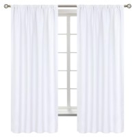 Bgment Rod Pocket White Curtains 63 Inches Length For Living Room Privacy Protection Window Treatment Curtains For Bedroom 2