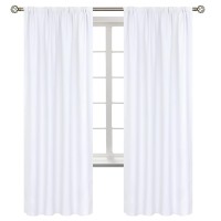 Bgment Rod Pocket White Curtains For Living Room Thermal Insulated Window Treatment Curtains For Bedroom 2 Panels Pure White