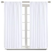 Bgment White Curtains 54 Inches Length For Short Window Rod Pocket Thermal Insulated Window Treatment Curtains For Kitchen Bed