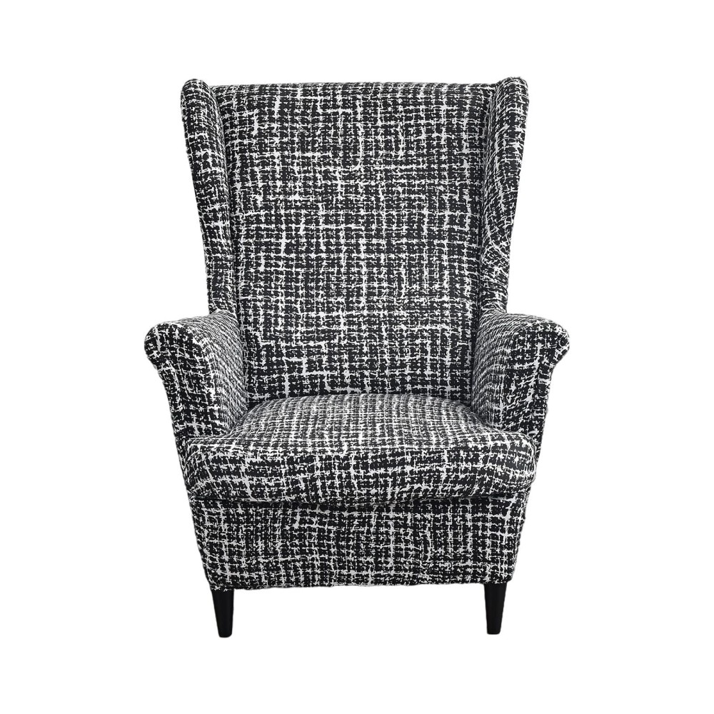 Eco-Ancheng Wingback Chair Slipcover 2 Piece Wingback Chair Cover Spandex Wing Chair Slipcovers Wingback Armchair Covers With Elastic Bottom For Living Room Wingback Chair