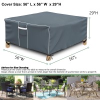 Square Patio Furniture Covers, Waterproof Outdoor Furniture Cover, 500D Heavy Duty, All Weather Protection Patio Covers For Outdoor Dining Table Set, 98
