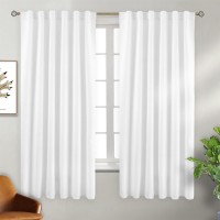 Bgment White Curtains For Bedroom Privacy Window Curtains Sunlight Uv Shades 50 Room Darkening Rod Pocket And Back Tab Curt