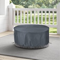 Selugove Round Table Cover, Suitable For 32-Inch Diameter Patio Round Table, Grey Thick Anti-Tearing Double Layer Oxford Cloth,With Handle Easy To Wear And Take Off