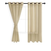 Hiasan Sheer Curtains For Bedroom With Tiebacks Lightweight Airy Breathable Voile Drapes Light Filtering Grommet Window Curtain