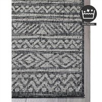 Fh Home Flat Woven Outdoor Rug Waterproof Easy To Clean Stain Resistant Premium Polypropylene Yarn Striped Boho Porch