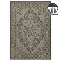 Fh Home Flat Woven Outdoor Rug Waterproof Easy To Clean Stain Resistant Premium Polypropylene Yarn Vintage Patio Deck