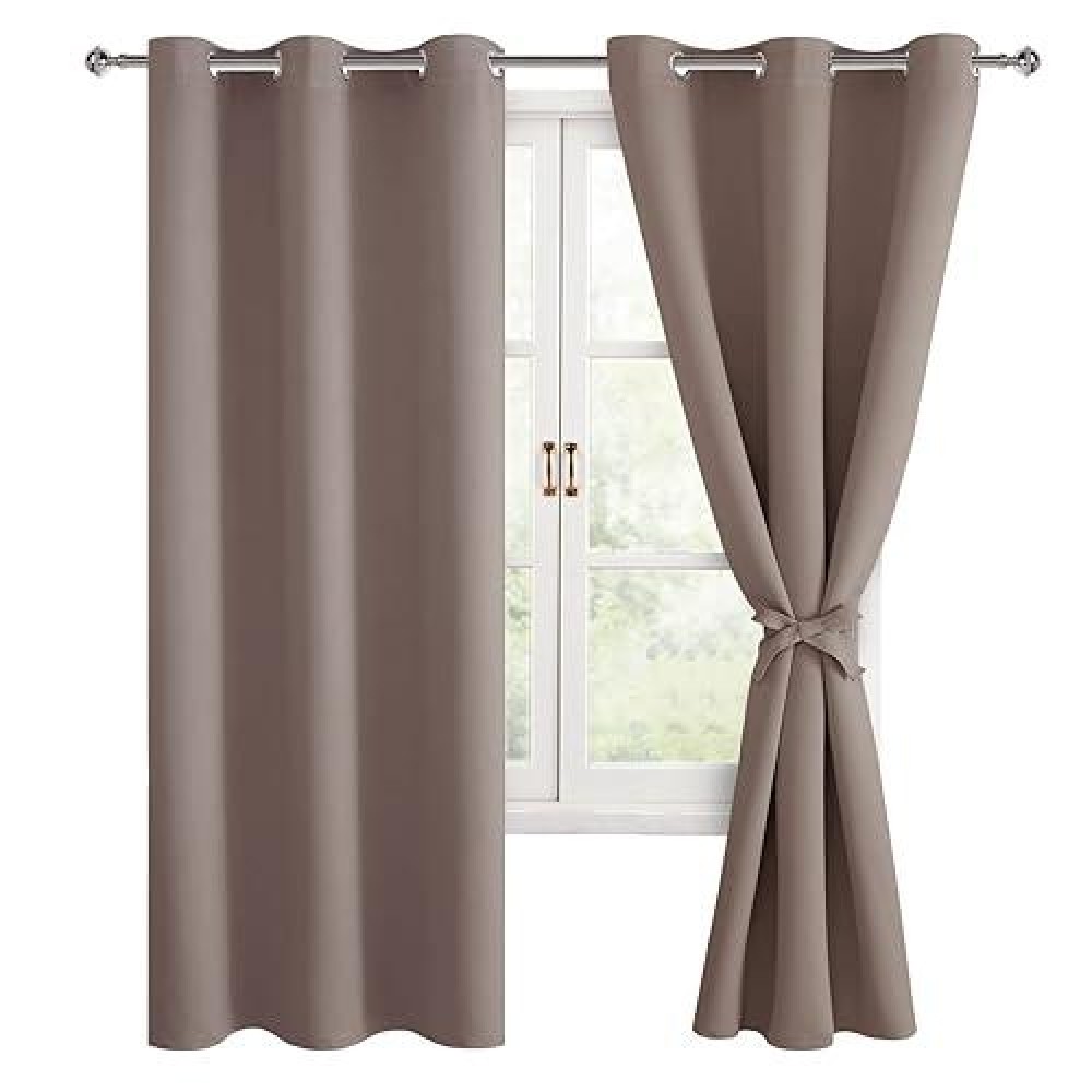 Hiasan Blackout Curtains For Bedroom 42 X 63 Inches Length Thermal Insulated Light Blocking Window Curtains For Living Room