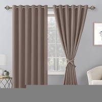 Hiasan Grommet Blackout Curtains For Bedroom 70 X 84 Inches Thermal Insulated Light Blocking Window Drapes For Living Room