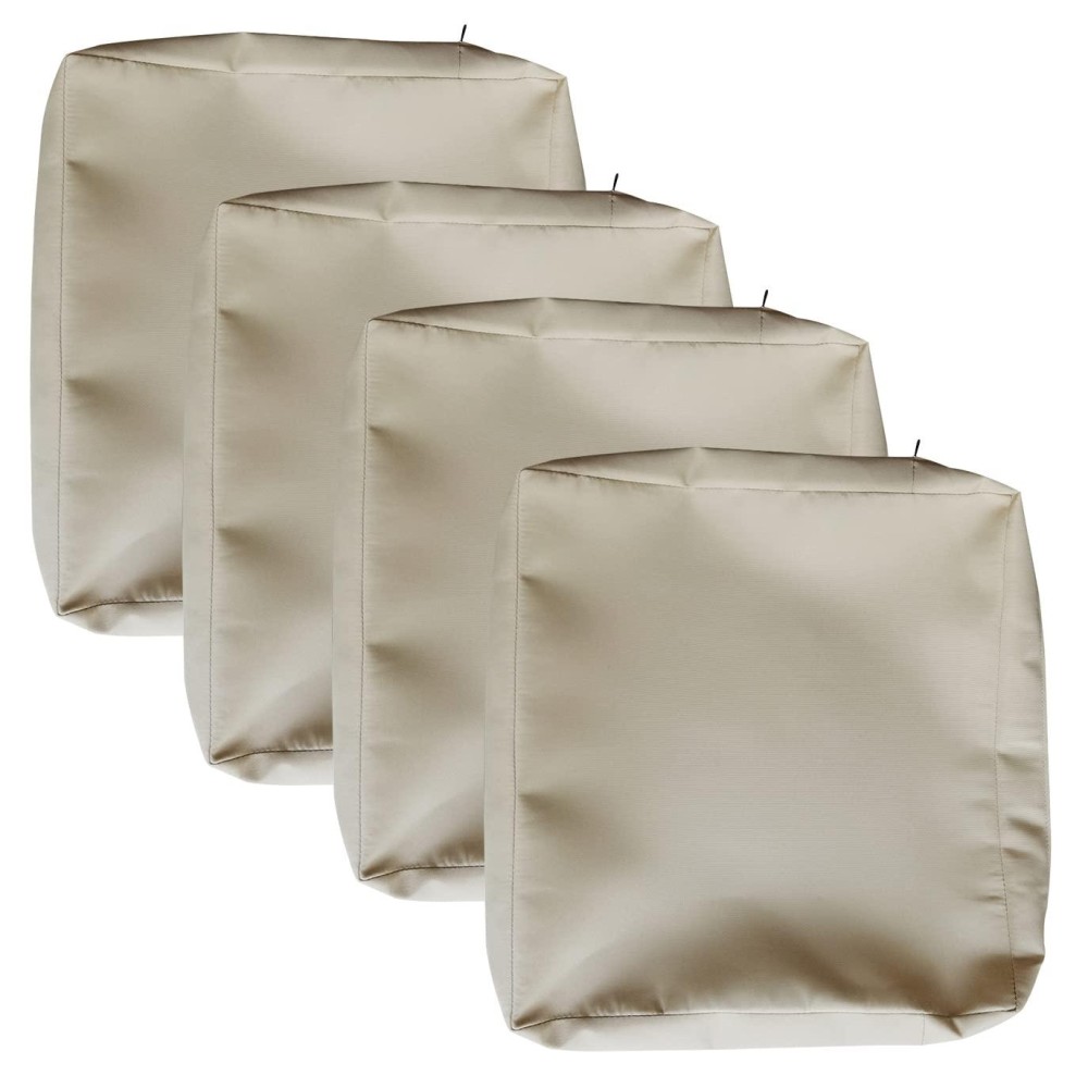 Cinnamonee Water Repellant Slip Covers Replacements With Zipper For Outdoor Large Patio Couch Seat Cushions Set Of 4 Gray Beige 22X24