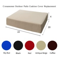 Indoor Rv Dinette Cushion Covers With Zipper Outdoor Patio Slipcovers For Sofa Couch Love Seat Solid Color Grey Cream 20X22, 4 Count (Pack Of 1)