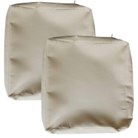 Cinnamonee Patio Zippered Outdoor Cushion Covers Replacements 22X24 Water Repellent Slipcover For Patio Furniture Grey Beige 2 Pack